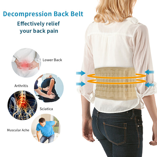 Decompression Back Belt Waist Brace Spinal for Lower Back Pain Relief - Lumbar Air Traction Device for Adult, Lumbar Decompression Belt One Size Fits 29-49 Waist