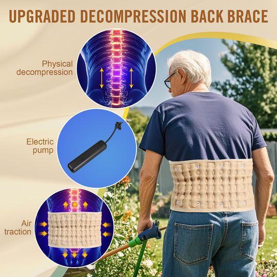 HONGJING Decompression Belt with Electric Pump for Lower Back Pain Relief, One Size Fits 29-49 Waist