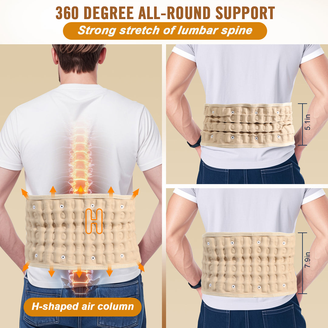 HONGJING Decompression Belt with Electric Pump for Lower Back Pain Relief, One Size Fits 29-49 Waist