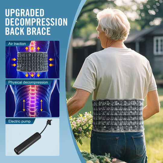HONGJING Decompression Back Belt with Electric Pump for Lumbar Support, One Size Fits 29-49 inches
