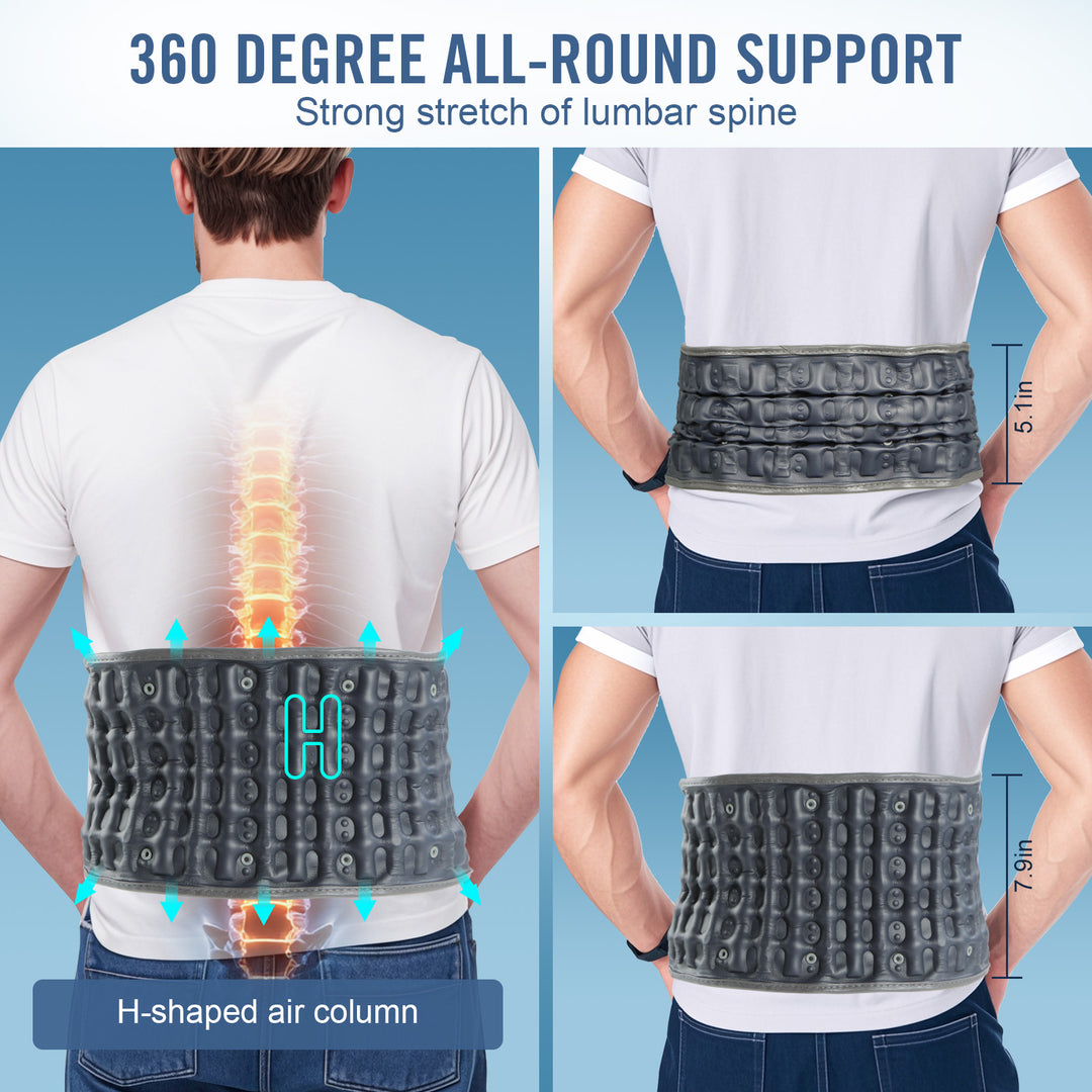 HONGJING Decompression Back Belt with Electric Pump for Lumbar Support, One Size Fits 29-49 inches