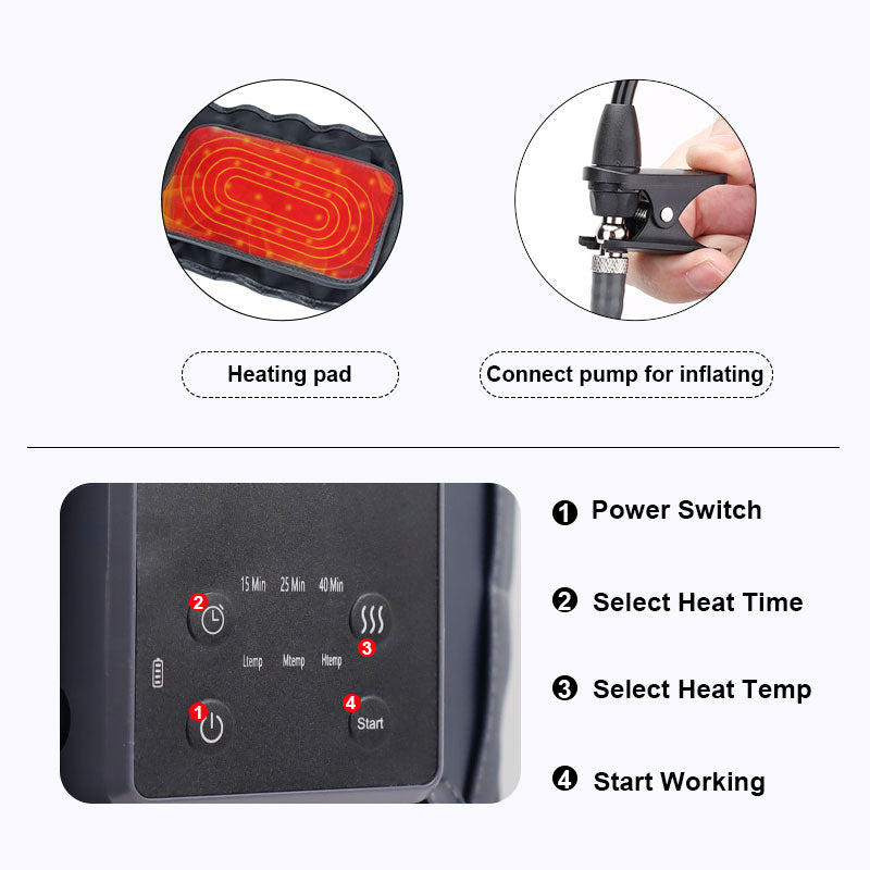 HONGJING Cordless Heated Decompression Back Brace Belt for Lower Back Pain Relief, One Size Fits 29-49 Waist
