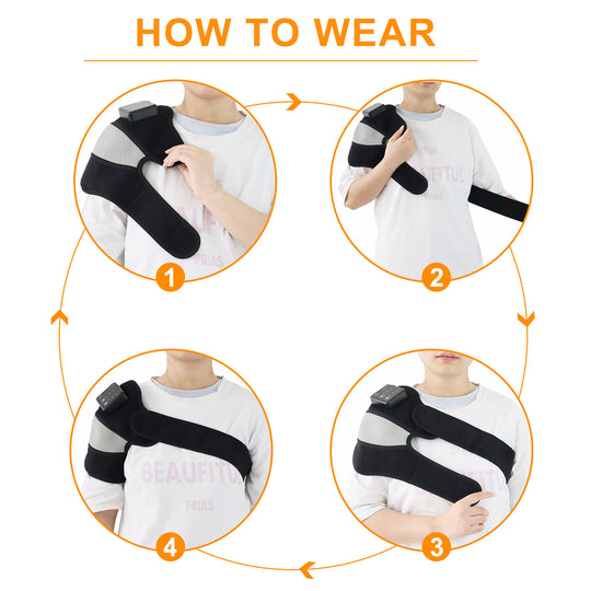 HONGJING Cordless Heated Knee Massager, 3-in-1 Knee Shoulder Elbow Heating Massage Wrap for Pain Relief & Relaxation