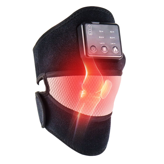 HONGJING Cordless Heated Knee Massager, 3-in-1 Knee Shoulder Elbow Heating Massage Wrap for Pain Relief & Relaxation