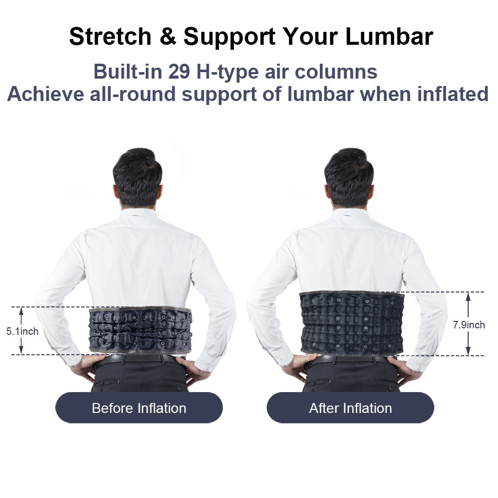 HONGJING Cordless Heated Decompression Back Brace Belt for Lower Back Pain Relief, One Size Fits 29-49 Waist