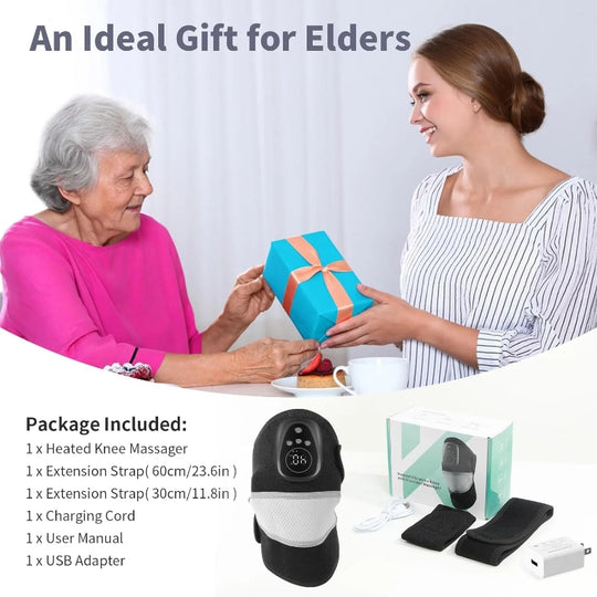 HONGJING Cordless Knee Massager with Red Light Heating-3 in 1 Knee Shoulder Elbow