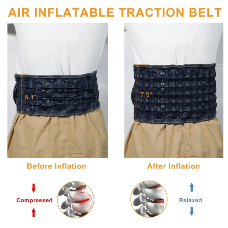 HONGJING Massage Decompression Belt with Heat for Instant Back Pain Relief, One Size Fits 29-49 Waist