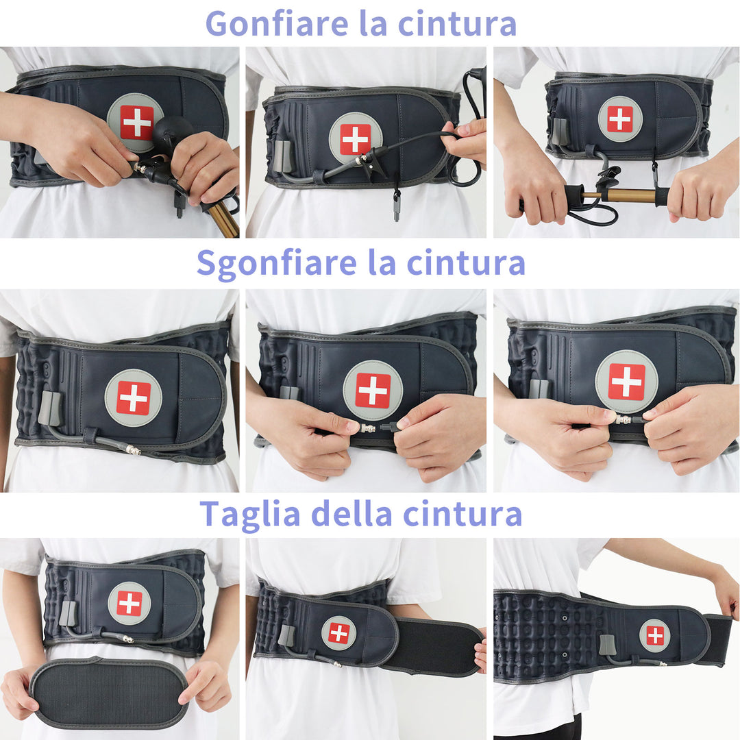 Back Pain Belt Inflatable Lumbar Support for Lower Back Pain Relief Decompression Belt Spinal Traction Device, One Size Fits 29-49 Waist