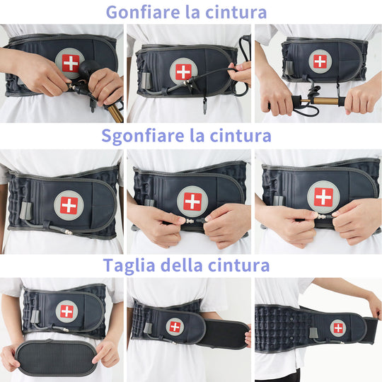 Back Pain Belt Inflatable Lumbar Support for Lower Back Pain Relief Decompression Belt Spinal Traction Device, One Size Fits 29-49 Waist