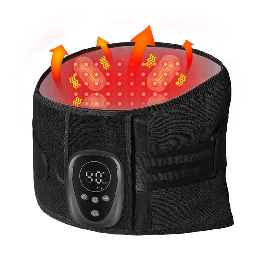 HONGJING Red Light Heating Back Brace, Rechargeable Massager Belt for Lower Back Pain Relief