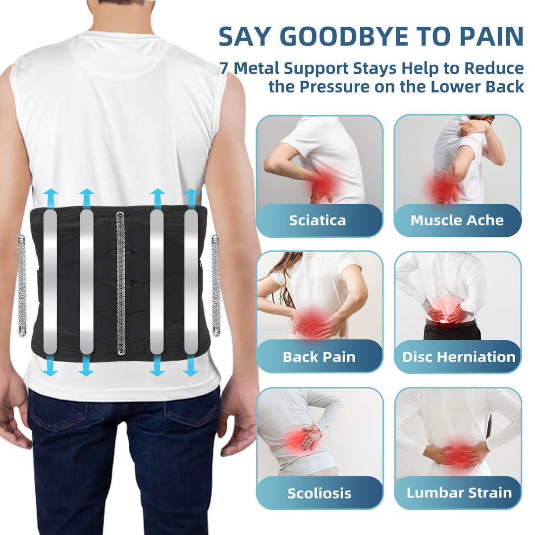 HONGJING Red Light Heating Back Brace, Rechargeable Massager Belt for Lower Back Pain Relief