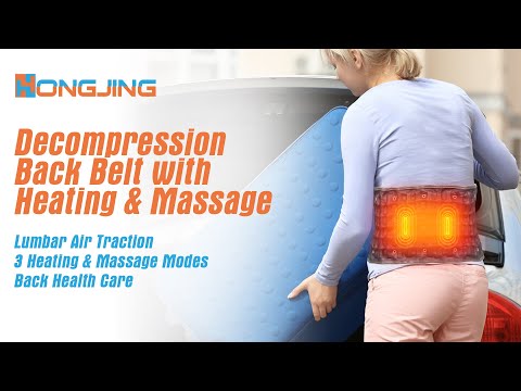 HONGJING Massage Decompression Belt with Heat for Instant Back Pain Relief, One Size Fits 29-49 Waist