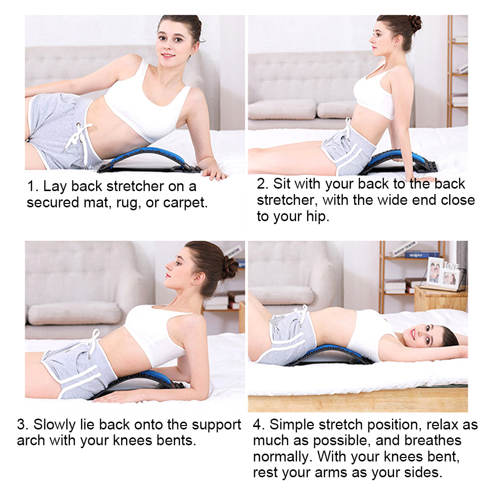 HONGJING Spine Deck Back Stretcher, 3 Level Adjustable Cracking Board for LumbarPain Relief and Muscle Relaxation