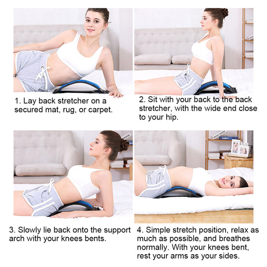 HONGJING Spine Deck Back Stretcher, 3 Level Adjustable Cracking Board for LumbarPain Relief and Muscle Relaxation